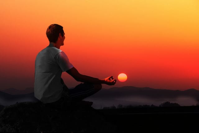 Person meditating